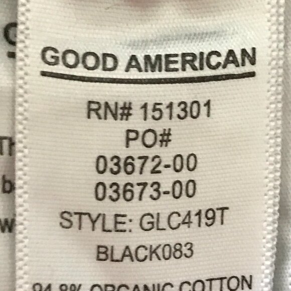 Good American Good Legs Jeans Women size 00/24 Black Frayed Hem Straight Leg - Picture 10 of 12